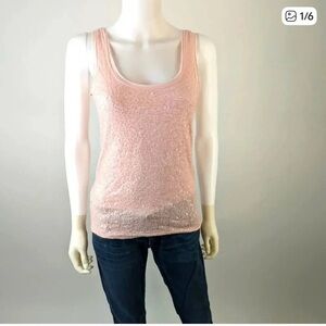 Women's Pink Sequin Tank Top